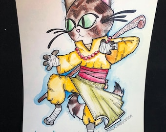Monk Cat Character