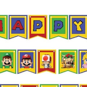 LEGO Super Mario inspired Birthday theme Banner
