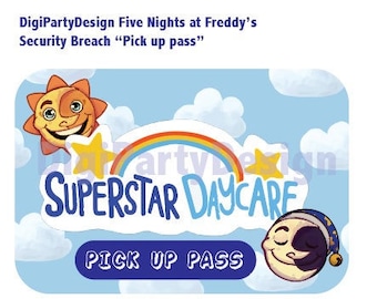 Freddy Fazbear Mega Pizza Plex Entry Pass fnaf Security Breach