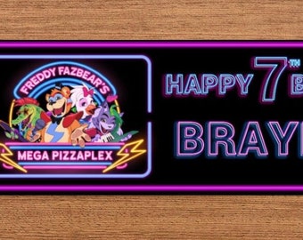 Cinco noches en Freddy's Banner de fiesta de cumpleaños de violación de seguridad DESCARGA DIGITAL