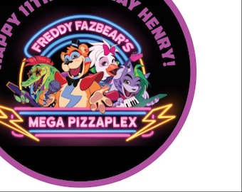 Diseño de topper de pastel de cumpleaños personalizado FNF Security Breach- DESCARGA DIGITAL