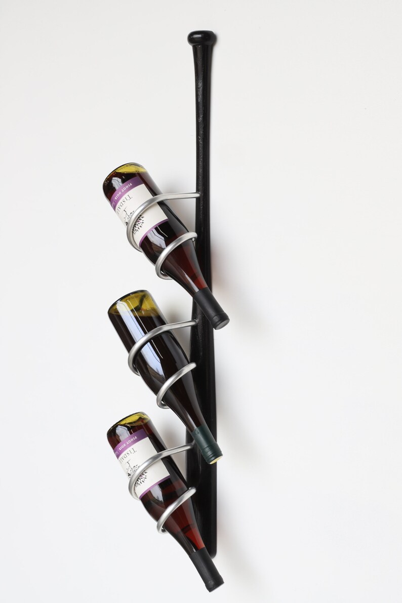 Baseball Bat Wall Mounted Wine Rack Baseball Home Decor Wine Etsy