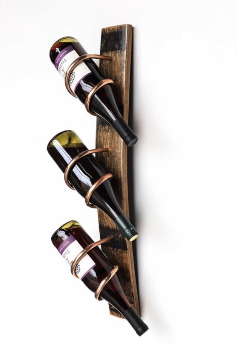 Barrel Stave Wine Rack Set Wall Mounted Wine Rack Reclaimed Etsy
