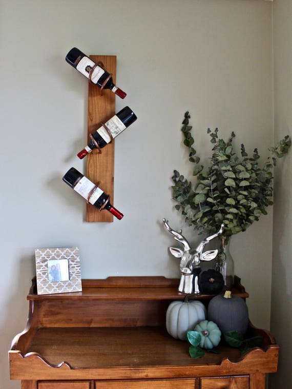 Alternating Cherry Wine Rack Wall Mounted Wine Rack Wooden Etsy