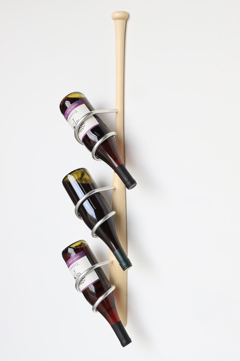Baseball Bat Wall Mounted Wine Rack Baseball Home Decor Etsy