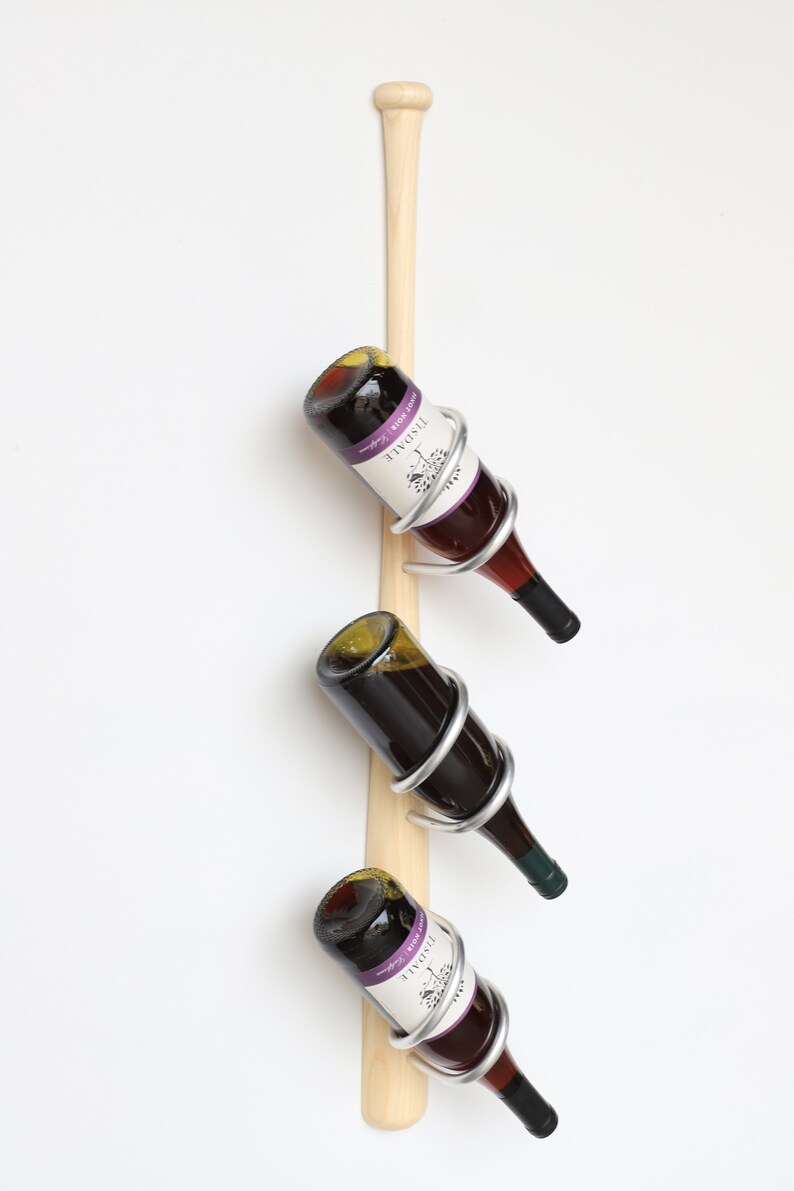 Baseball Bat Wall Mounted Wine Rack Baseball Home Decor Etsy