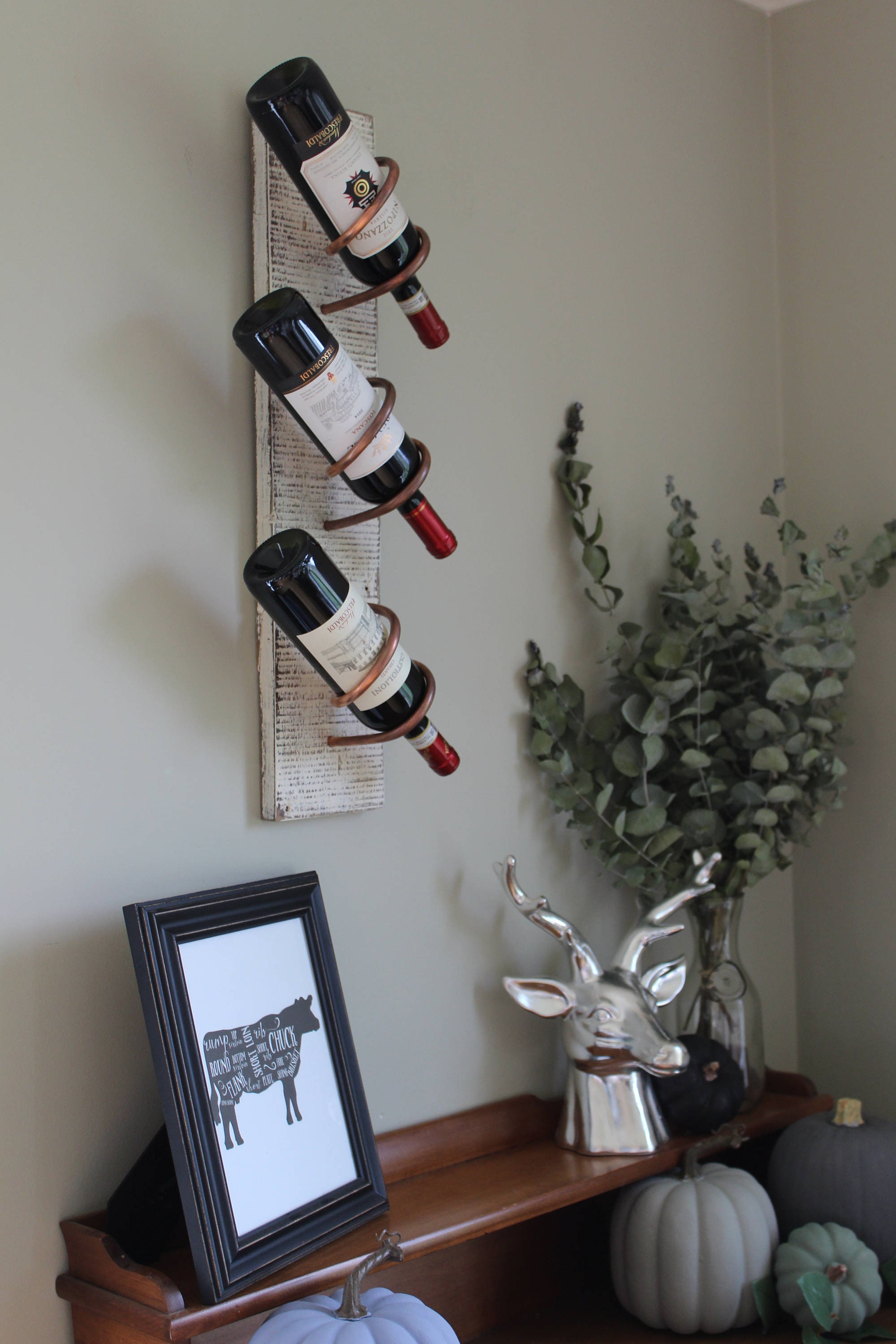 ON SALE White Wine Rack wall mounted wine rack rustic wine Etsy