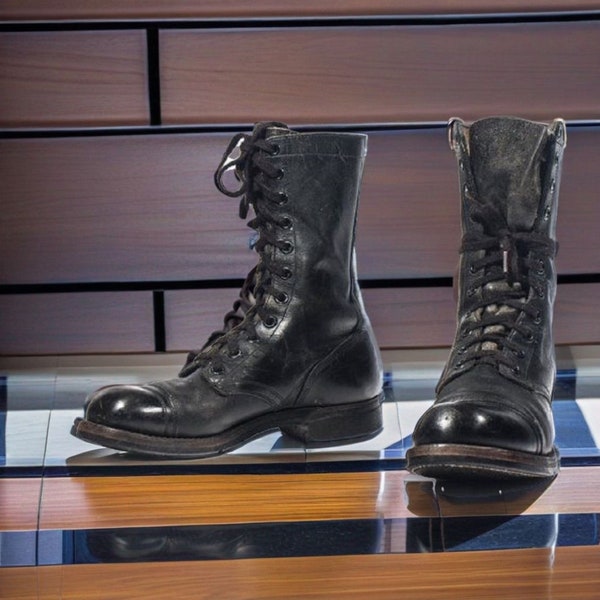 Bottes militaires pour hommes faites à la main pour hommes, bottes de motard pour hommes, bottes de cavalier pour hommes, bottes de combat pour hommes en cuir noir