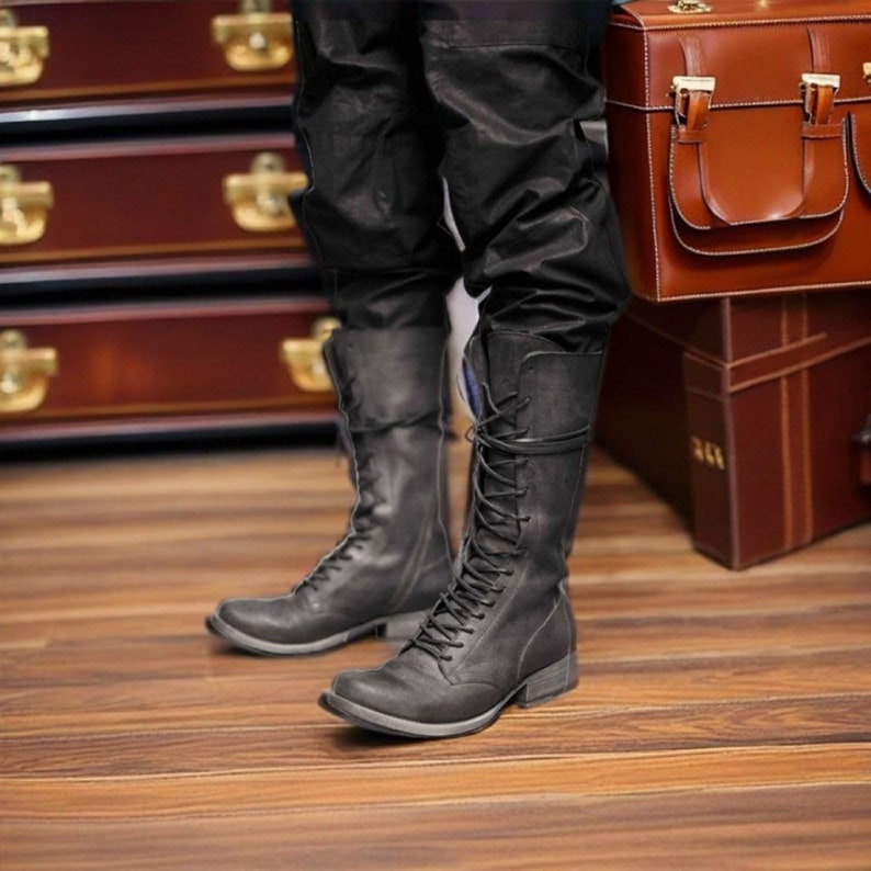 mens black military boots