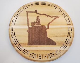 Split Rock Lighthouse - Minnesota Cribbage Board