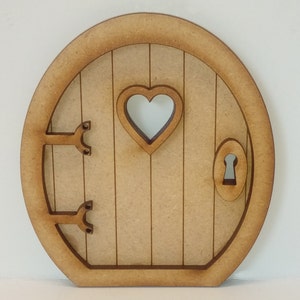 Round Fairy Door Craft Kit Three-dimensional Wooden Fairy Door Kit with Fairy Window and 'Fairies Welcome' Doormat image 2