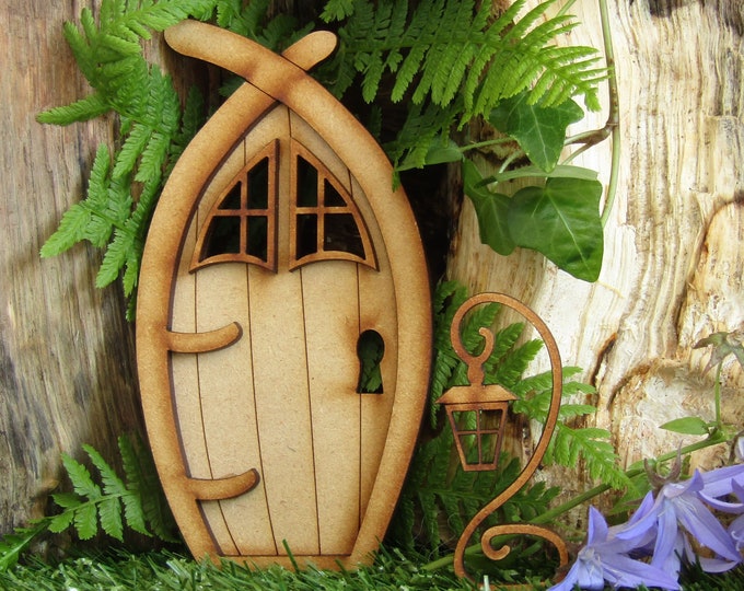 Narnia Fairy Door. Wooden 3D Fairy Door Craft Kit with Fairy Windows & Magical Fairy Lantern