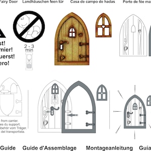 Country Cottage Wooden 3D Fairy Door Craft Kit with Fairy Windows, Keyhole and Door Handle for Fairy Gardens, Fairy Houses etc image 7