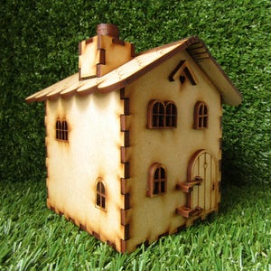 Wooden Fairy House Kit with Fully Opening Fairy Door. Miniature Highly-detailed 'Chocolate Box' Self Assembly Fairy House Craft Kit image 3