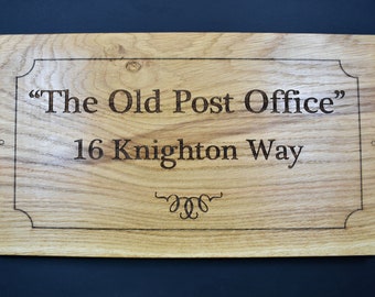 Personalised Oak House Sign Hand-finished Traditional Wooden Home Sign made from Solid European Oak