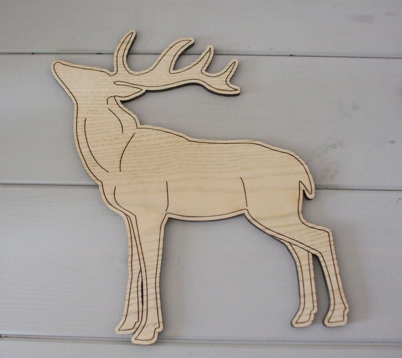 Reindeer Family Wooden Wall Art Set of Three Reversible Etsy