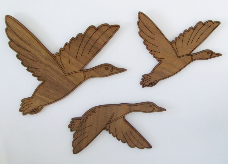Flying Ducks Wooden Wall Art Set of Three Reversible Retro Etsy UK