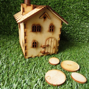 Wooden Fairy House Kit with Fully Opening Fairy Door. Miniature Highly-detailed 'Chocolate Box' Self Assembly Fairy House Craft Kit image 9