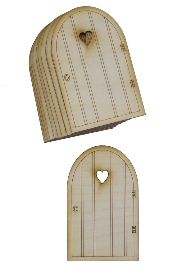 Fairy Door Pack of Wooden Heart windows for House Plain Blank Pixie Flat HEART2 