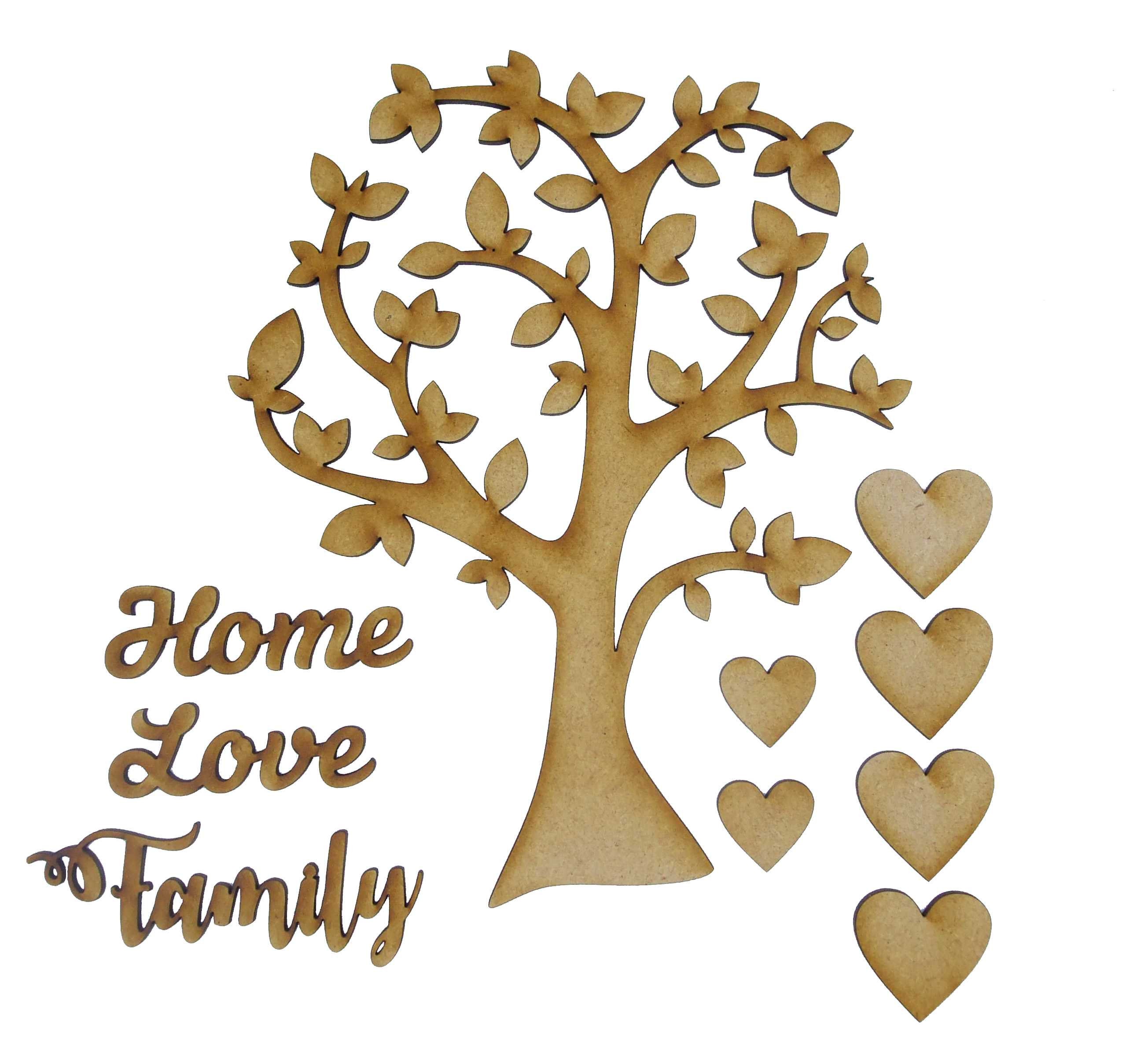 Wooden Family  Tree  Craft Kit with Family  Love Home  
