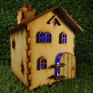 Wooden Fairy House Kit with Fully Opening Fairy Door. Miniature Highly-detailed 'Chocolate Box' Self Assembly Fairy House Craft Kit image 10