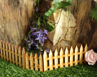 3 Piece Fairy Garden Fence & Gate Craft Kit -  Fairy Door Accessories for Fairy Gardens, Skirting Board, Log Houses etc