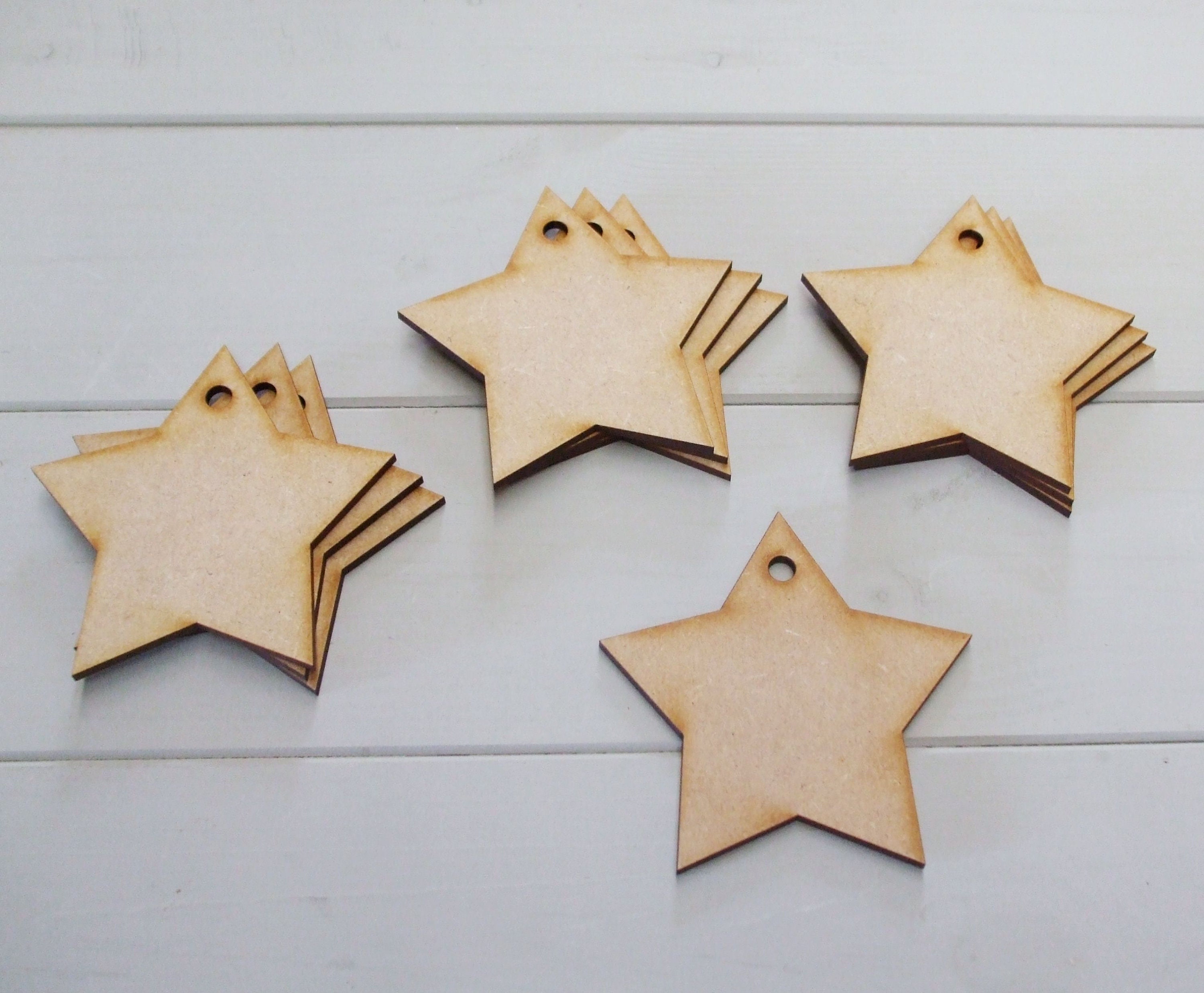 Wooden Star Craft Shapes Pack Of Ten 85mm 33 Inch Wooden Etsy Uk