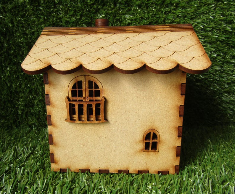 Wooden Fairy House Kit with Fully Opening Fairy Door. Miniature Highly-detailed 'Chocolate Box' Self Assembly Fairy House Craft Kit image 5