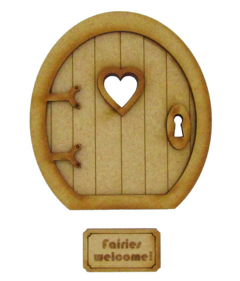 Round Fairy Door Craft Kit Three-dimensional Wooden Fairy Door Kit with Fairy Window and 'Fairies Welcome' Doormat image 4