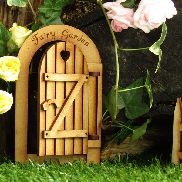 Opening Fairy Garden Gate - Three-dimensional Fully Opening Wooden Fairy Door Craft Kit