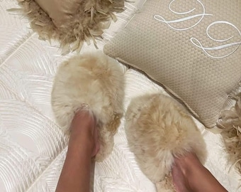 Champagne Millie Alpaca Slippers