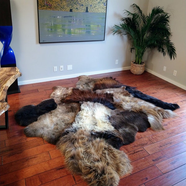 Sheepskin Rug Autumn Brown Multi Layer Multi Color