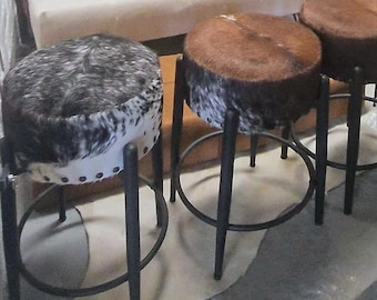 Round Cowhide Stools