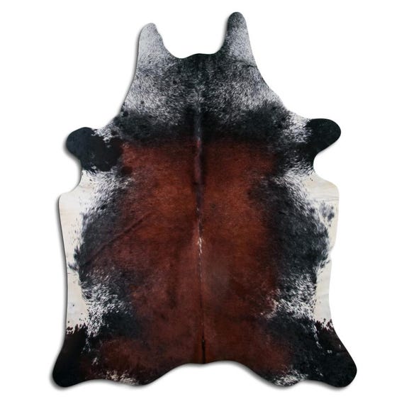 斑点模様の茶色と白の牛革ラグ - Etsy 日本