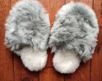 Millie grijze alpaca pantoffels