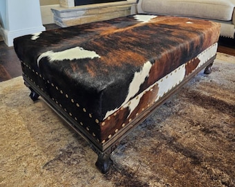 Darryl Cowhide Ottoman