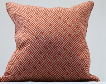 Reddish Orange and Tan Pillows