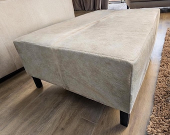 Rindsleder Ottoman Champagne
