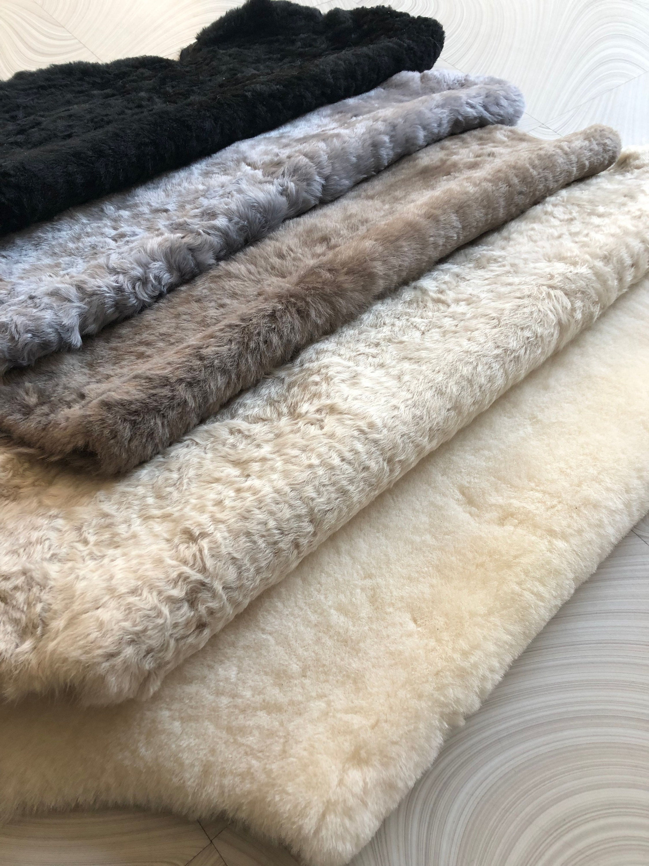 SALE double Blanket /Throw  TOSCANA 100% Wool Shearling Sheepskin Rug 200x200cm 