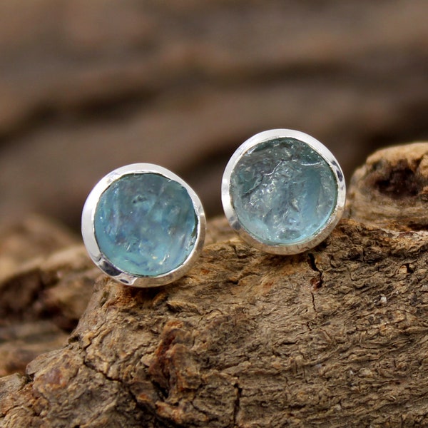 Madeline Handmade Studs - Aqua