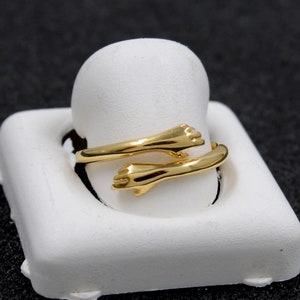 Sterling Silber Umarmungsring: Verstellbarer Unisex Handgemachter Schmuck