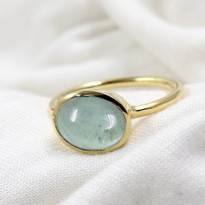 Genuine Aquamarine Ring,925 Sterling Silver Ring,Gold Plated Ring,Minimalist Unisex Handmade Silver Jewelry,Engagement Ring,