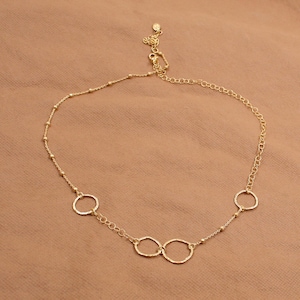 Eternity Circles Silver Necklace,925 Sterling Silver Gold Plated Jewelry,Birthday Gift Stylish Cute Necklace,all Time,Office Wear Necklace