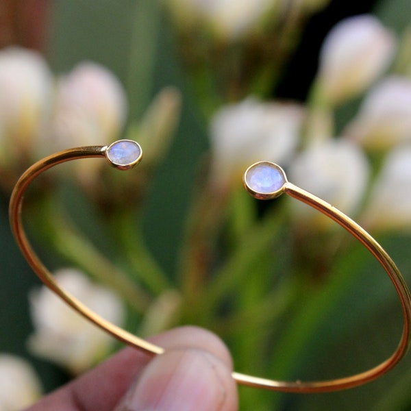 Moonstone Cuff Bracelet Etsy