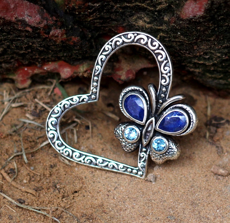 Garnet Gemstone Heart Shape Oxidized Pendant,Solid 925 Sterling Silver Jewelry,Valentine Gift Pendant For Girlfriend