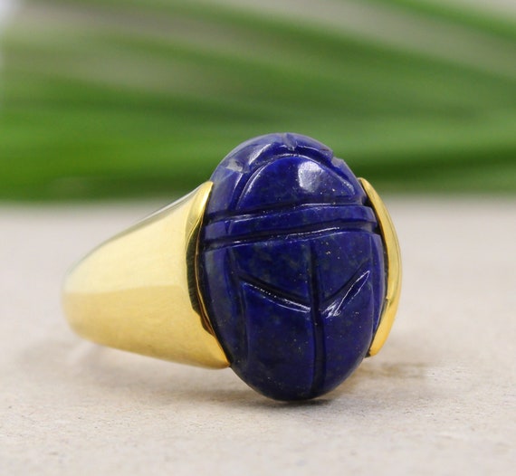 Lapis Lazuli snail adjustable ring for women – Kiri Kiri