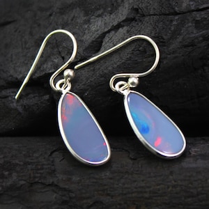 Australian Opal Earring Myriad color Fire Opal Doublet Jewelry 925 Sterling Silver Women Jewelry Valentine gift Birthday Present ETER1007