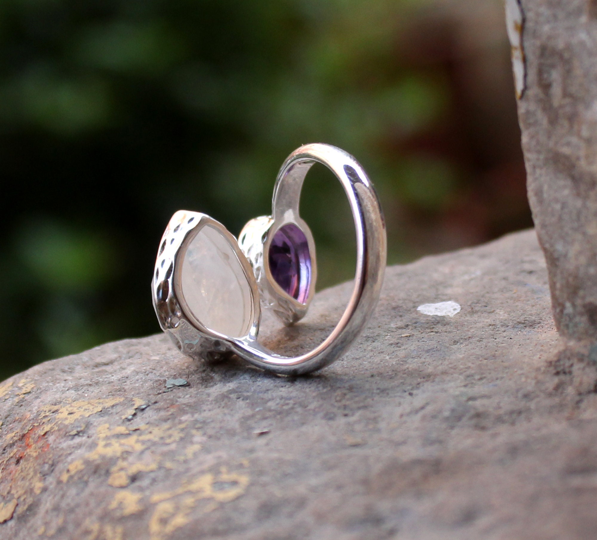 Bague En Amétrine Et Argent Massif - Taille 59 - Pierre 21x16x8 Mm - Création Française