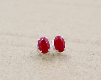 Stud & dangler Combo Earring: Solid 925 Sterling Silver,Ruby Gemstone Jewelry