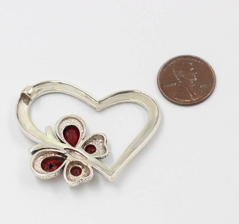 Garnet Gemstone Heart Shape Oxidized Pendant,Solid 925 Sterling Silver Jewelry,Valentine Gift Pendant For Girlfriend